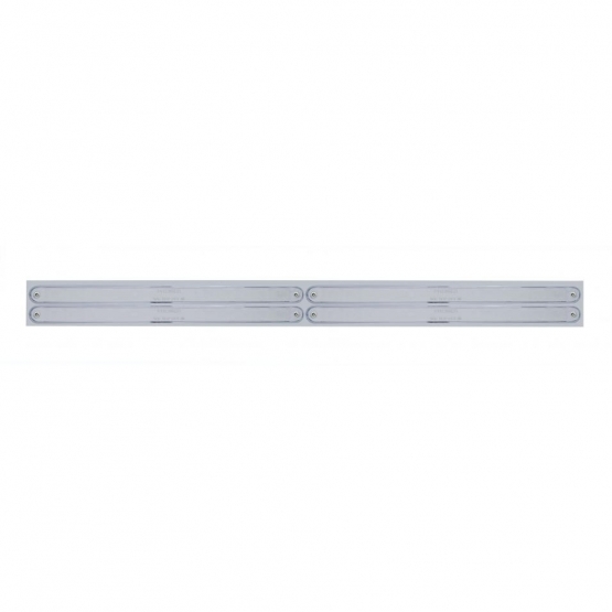 Chrome Top Mud Flap Plate With Four 14 LED 12" Light Bars - Red LED/Chrome Lens (Each)