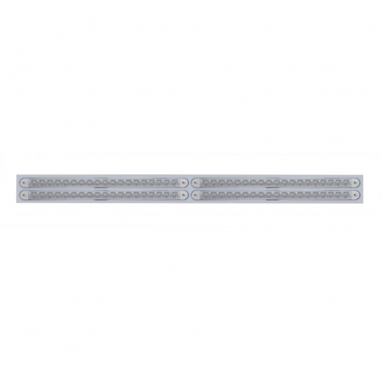 Chrome Top Mud Flap Plate With Four 19 LED 12" Reflector Light Bars - Red LED/Clear Lens (Each)