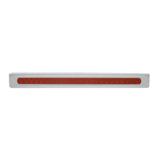 Stainless Light Bracket With 23 SMD LED 17-1/4" Light Bar & Bezel - Red LED/Red Lens