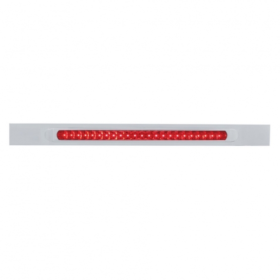 Chrome Top Mud Flap Plate With 23 SMD LED Light Bar & Bezel - Red LED/Red Lens (Each)