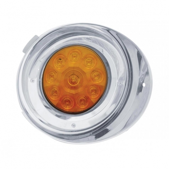 10 LED Freightliner Daytime Running Light Conversion Kit With Visor (Passenger) - Amber LED/Amber Le