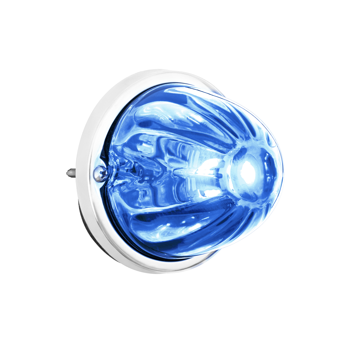 UltraBurst Glass Watermelon Flush Mount Kit With 18 LED Bulb-Blue LED/Clear Lens