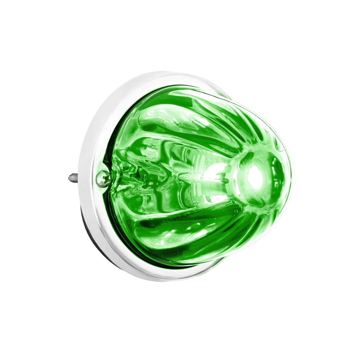 UltraBurst Glass Watermelon Flush Mount Kit With 18 LED Bulb-Green LED/Clear Lens