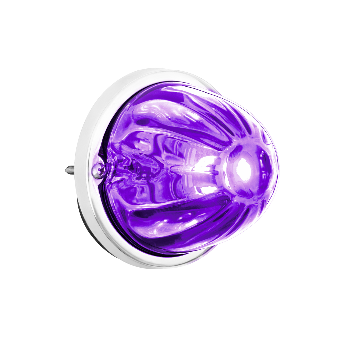 UltraBurst Glass Watermelon Flush Mount Kit With 18 LED Bulb-Purple LED/Clear Lens