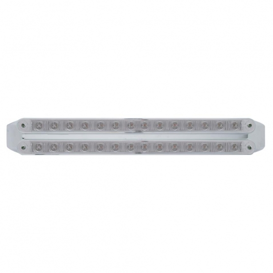 Dual 14 LED 12" Turn Signal Light Bars - Amber LED/Clear Lens