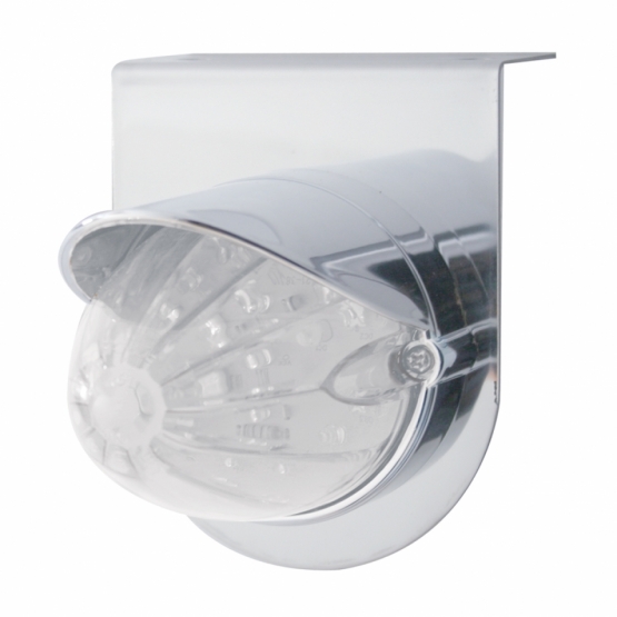 Stainless Light Bracket With 19 LED Watermelon Light & Visor - Amber LED/Clear Lens
