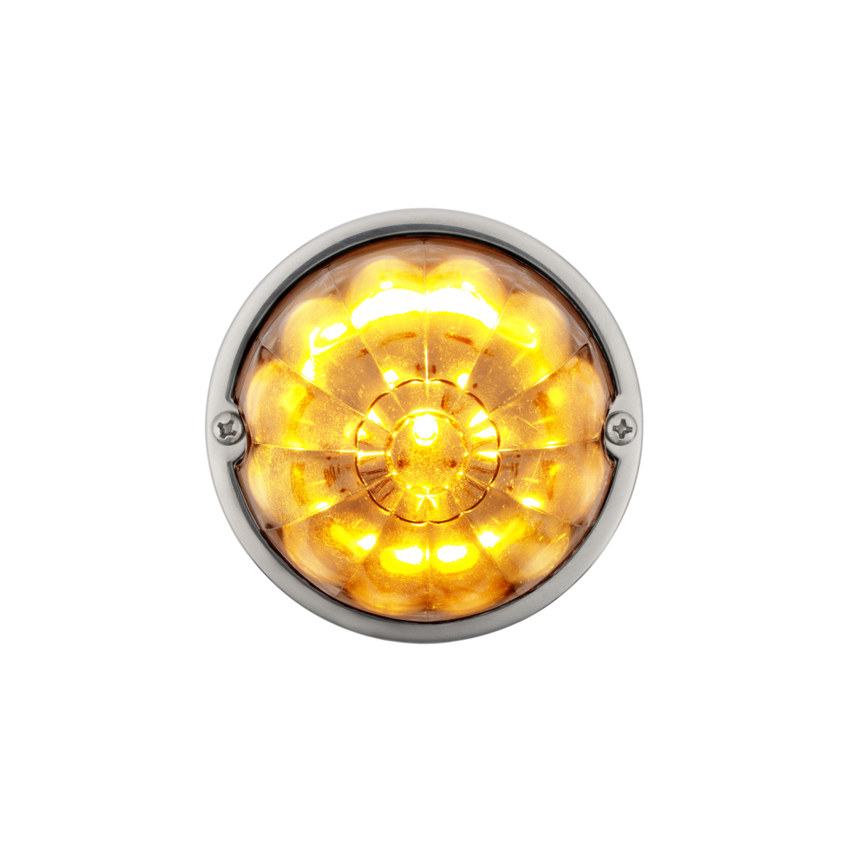 17 LED Dual Function Watermelon Flush Mount Kit - Amber LED/Clear Lens