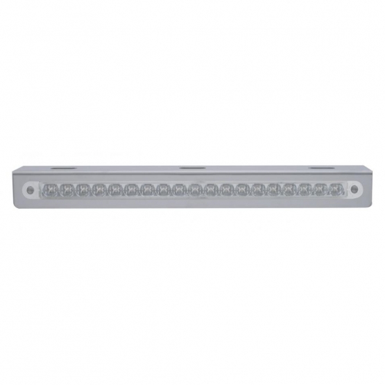 12-3/4" Stainless Light Bracket With 19 LED 12" Light Bar - Amber LED/Clear Lens