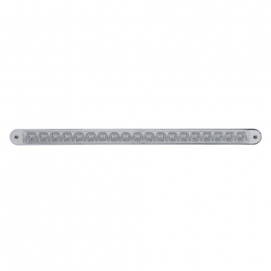 19 LED 12" Reflector Turn Signal Light Bar With Bezel - Amber LED/Clear Lens