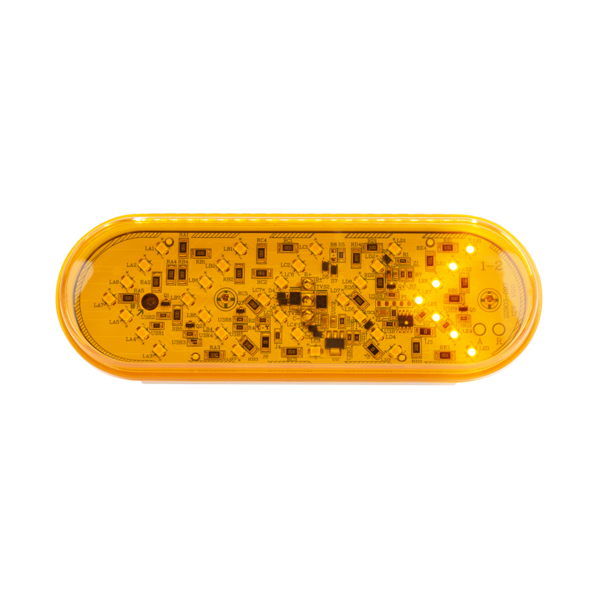 35 LED 6" Oval Sequential Turn Signal Light - Amber LED/Amber Lens