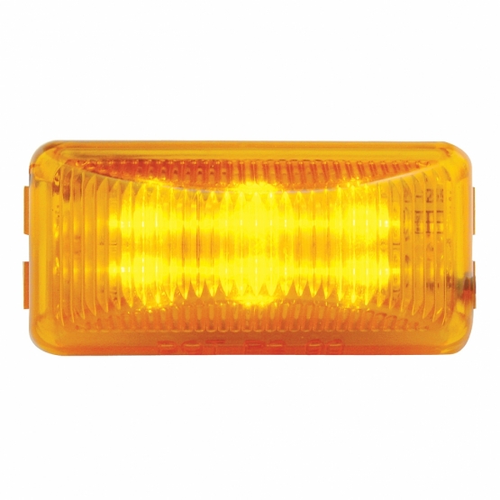 6 LED Rectangular Light (Clearance/Marker) - Amber LED/Amber Lens (Bulk)