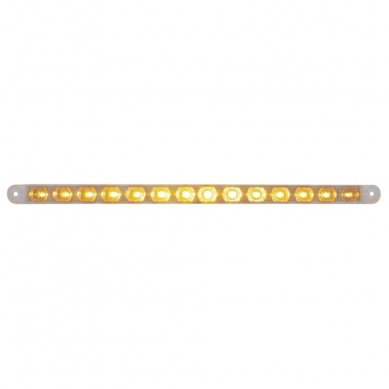 14 LED 12" Turn Signal Light Bar - Amber LED/Clear Lens (Bulk)