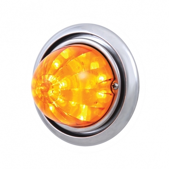 Front Bumper Light With 17 Amber LED Dual Function Watermelon Light For Freightliner Columbia - Ambe