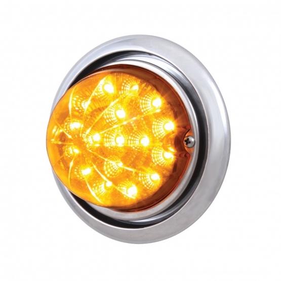 Front Bumper Light With 17 Amber LED Reflector Watermelon Light For Freightliner Columbia - Amber Le