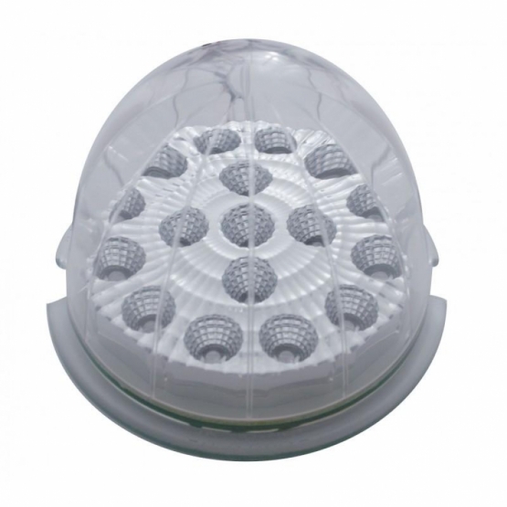 17 LED Dual Function Reflector Cab Light - Red LED/Clear Lens (Bulk)