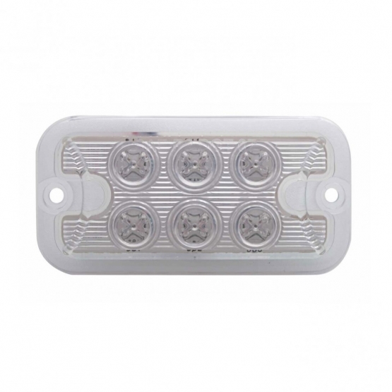 6 LED Dual Function Light - Red LED/Clear Lens (Bulk)