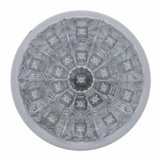 21 LED 4" Round Reflector Light (Stop, Turn & Tail) - Red LED/Clear Lens