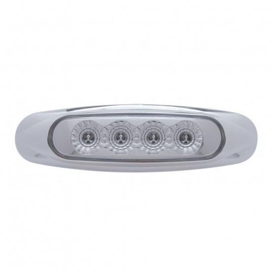 4 LED Reflector Light (Clearance/Marker) - Amber LED/Clear Lens (Bulk)