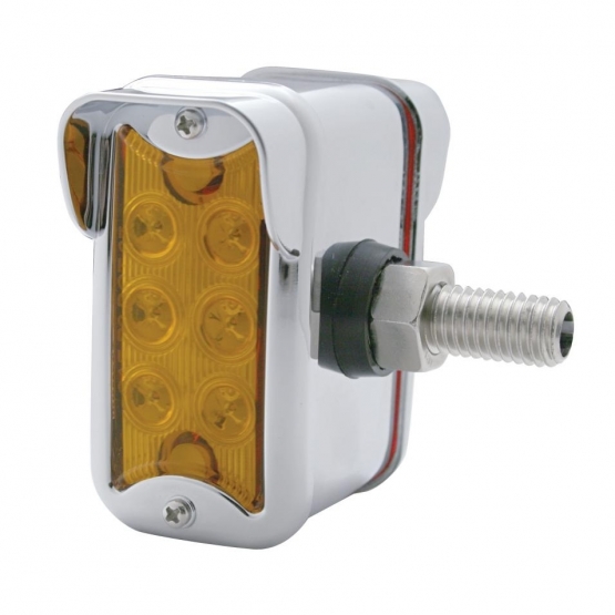 12 LED Dual Function Double Face Light W/Visor - Vertical Side Mount - Amber & Red LED/Amber & Red L