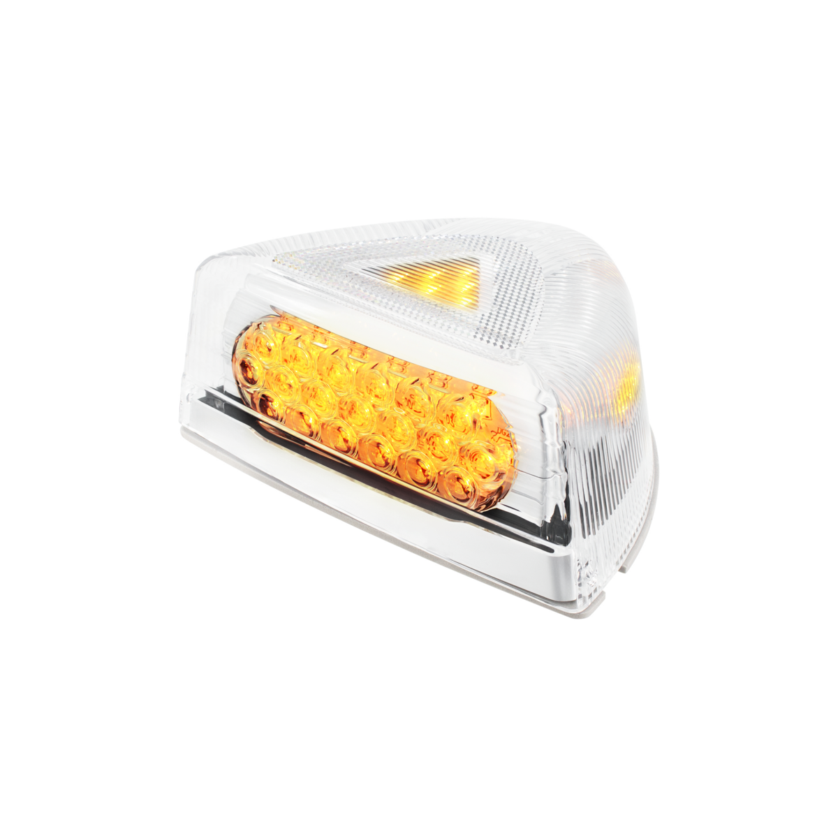 37 LED Turn Signal Light With Chrome Base For 1987-2007 Peterbilt 379/378/357- Amber LED/Clear Lens