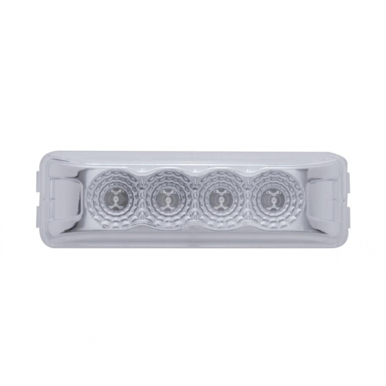 4 LED Reflector Rectangular Light (Clearance/Marker) - Amber LED/Clear Lens