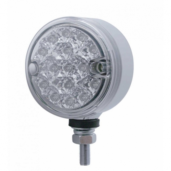 15 LED 3" Reflector Single Face Light - Red LED/Clear Lens