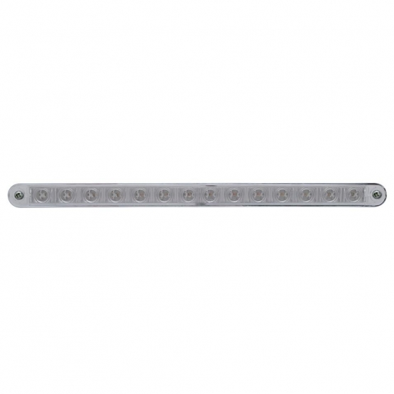 14 LED 12" Turn Signal Light Bar With Bezel - Amber LED/Clear Lens