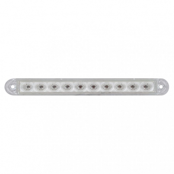 10 LED 6-1/2" Light Bar Only (Stop, Turn & Tail) - Red LED/Clear Lens (Bulk)