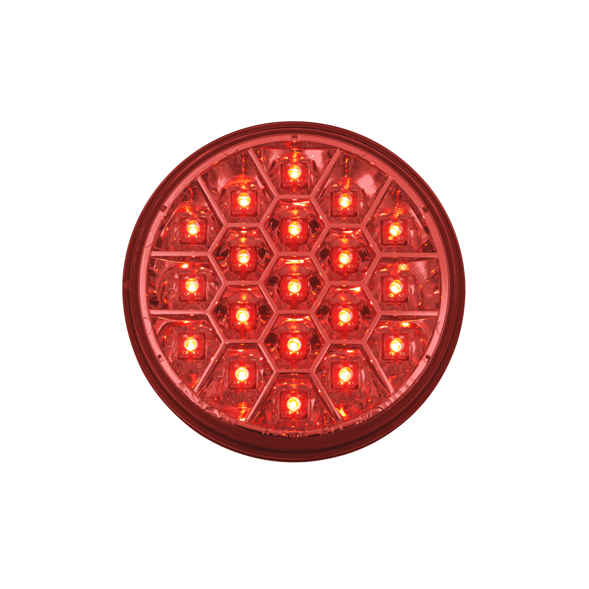 19 LED 4" Round Reflector Light (Stop, Turn & Tail) - Red LED/Red Lens