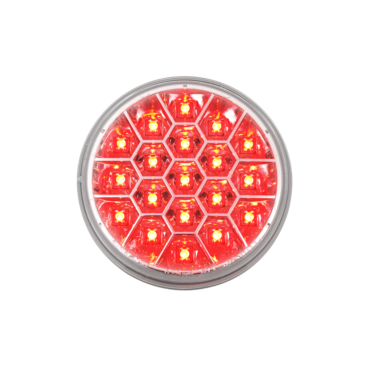 19 LED 4" Round Reflector Light (Stop, Turn & Tail) - Red LED/Clear Lens