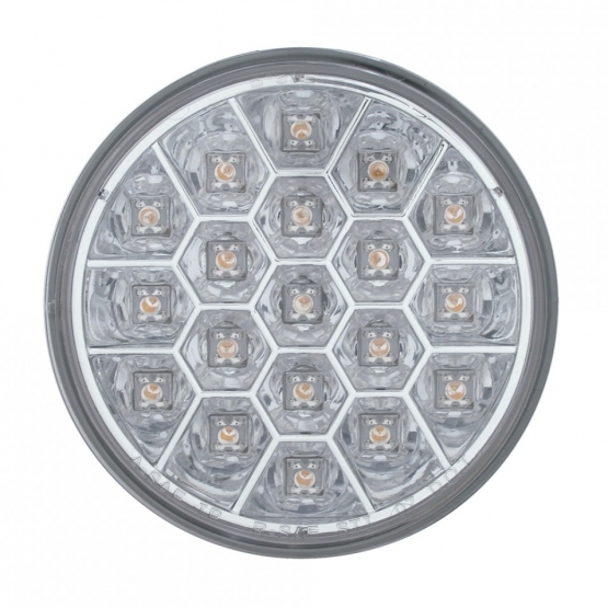 19 LED 4" Reflector Turn Signal Light - Amber LED/Clear Lens
