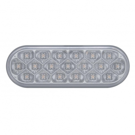 19 LED 6" Oval Reflector Turn Signal Light - Amber LED/Clear Lens