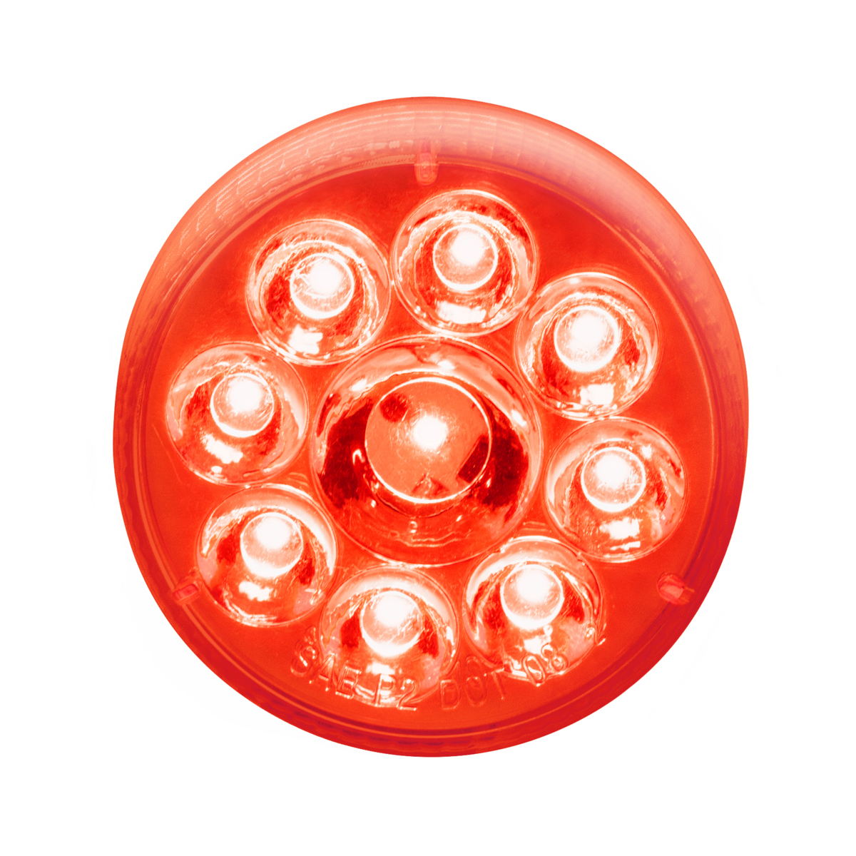 9 LED 2-1/2" Round Pure Reflector Light (Clearance/Marker) - Red LED/Red Lens