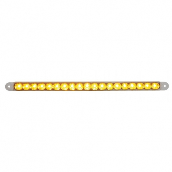 19 LED 12" Reflector Turn Signal Light Bar - Amber LED/Clear Lens