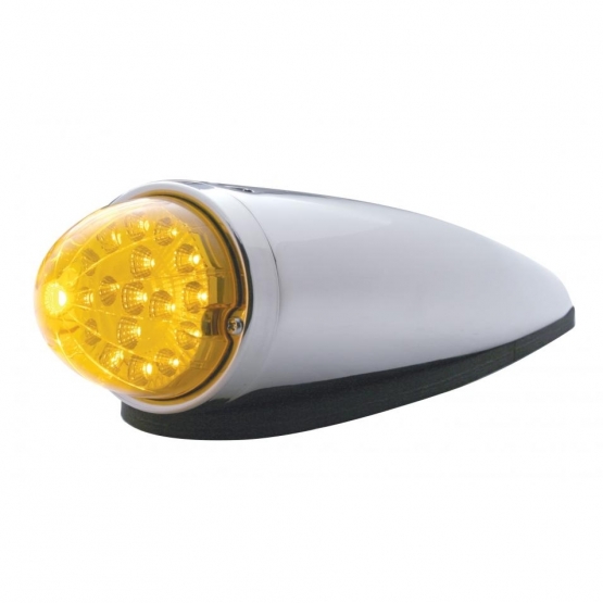 17 LED Dual Function Watermelon Clear Reflector Cab Light Kit With Die-Cast Housing -Amber LED & Len