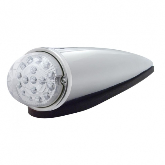 17 LED Dual Function Watermelon Clear Reflector Cab Light Kit With Die Cast Housing -Amber LED/Clear