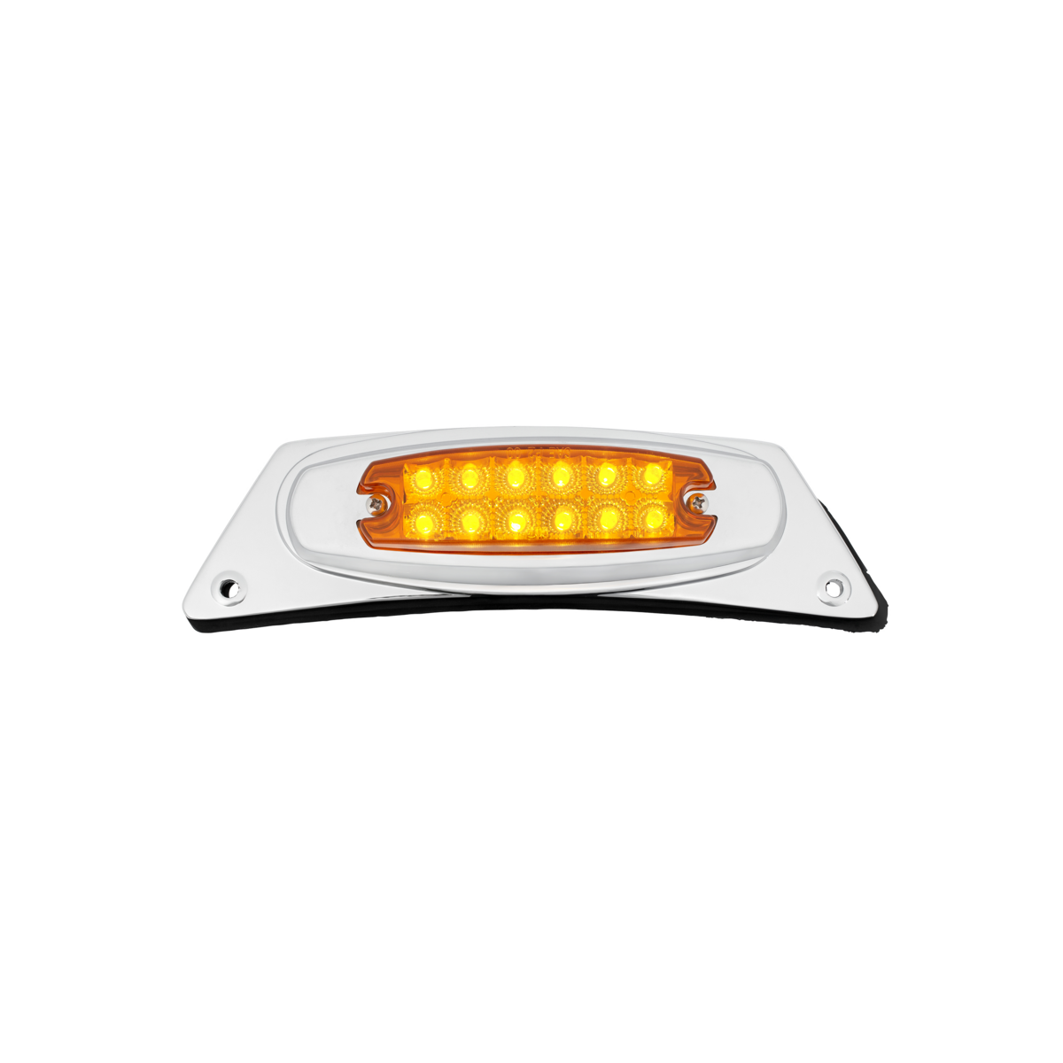 Chrome Fender Light Bracket With 12 LED Reflector Light - Amber LED/Amber Lens