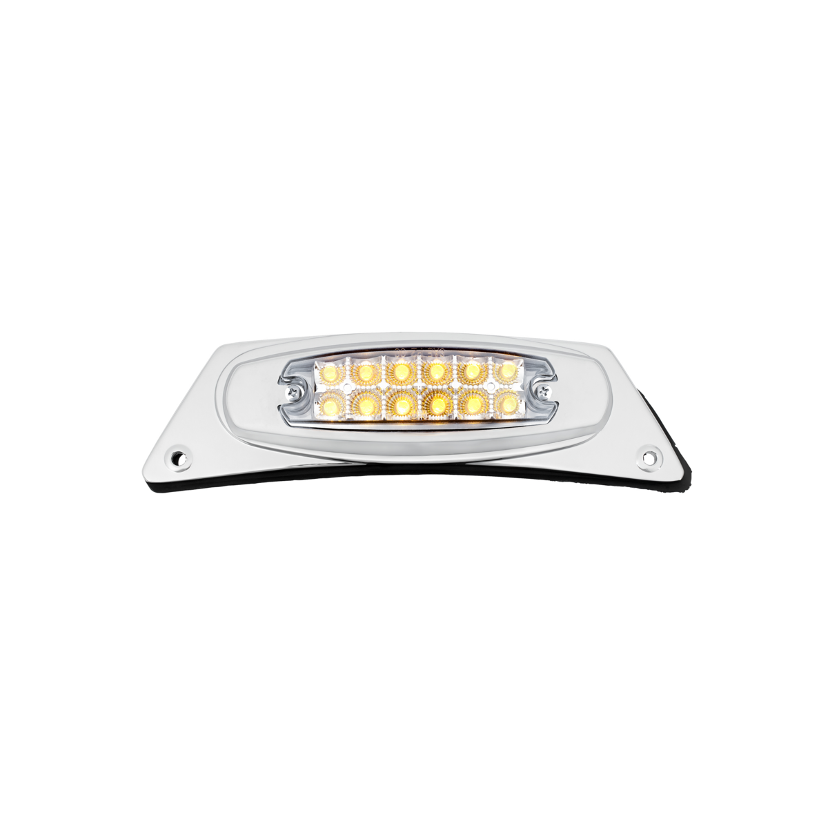 Chrome Fender Light Bracket With 12 LED Reflector Light - Amber LED/Clear Lens