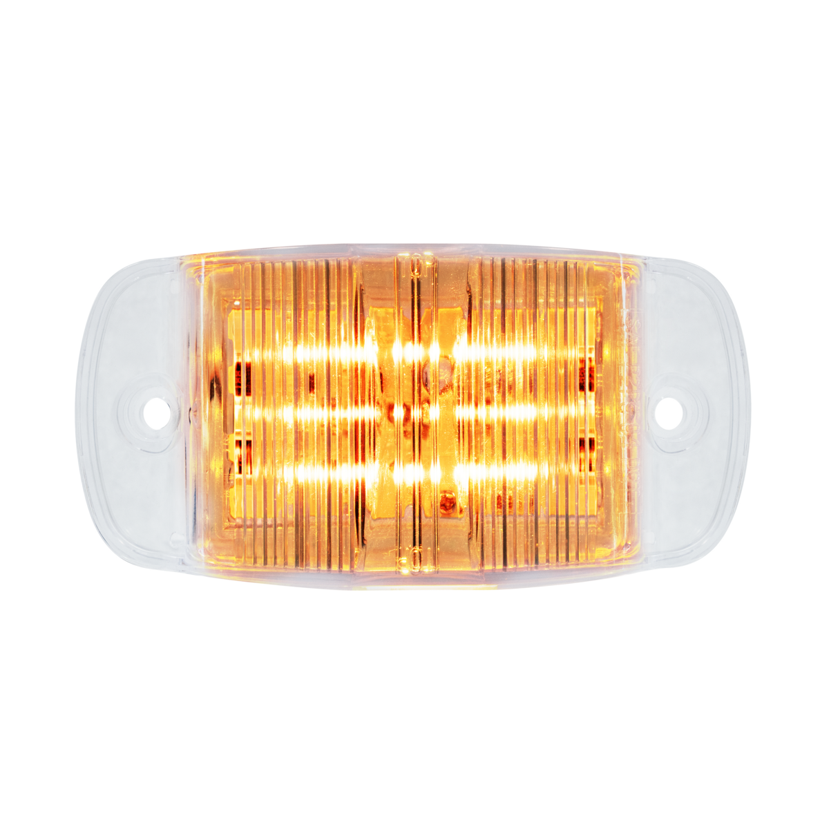 8 LED Rectangular Clearance/Marker Light - Amber LED/Clear Lens (Bulk)