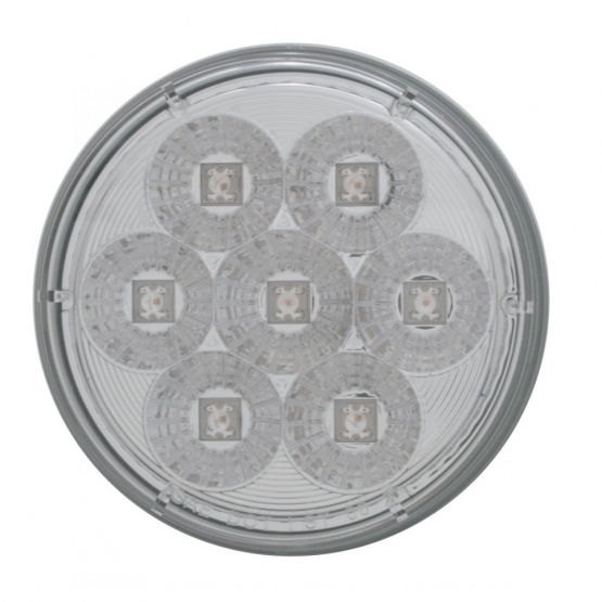 7 LED 4" Round Reflector Light (Stop, Turn & Tail) - Red LED/Clear Lens (Bulk)