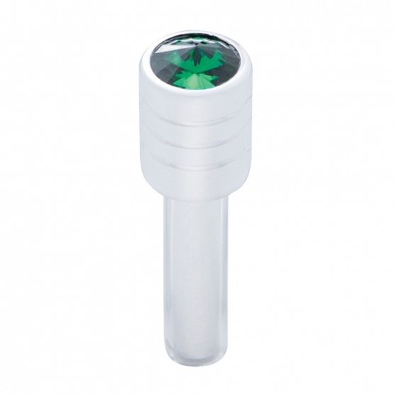 Chrome Door Lock Knob With 7/16" Green Crystal (2pc/set)