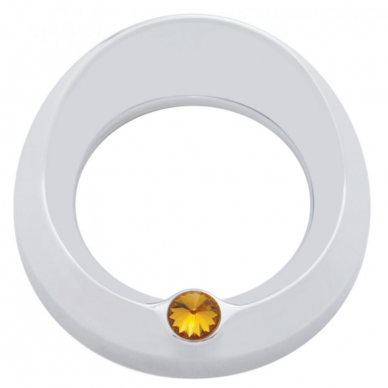 Signature Series Gauge Bezel With Visor & Crystal For 3-3/4" DIA Speed/Tachometer Gauge - Amber Crys