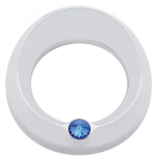 Signature Series Gauge Bezel With Visor & Crystal For 3-3/4" DIA Speed/Tachometer Gauge - Blue Cryst