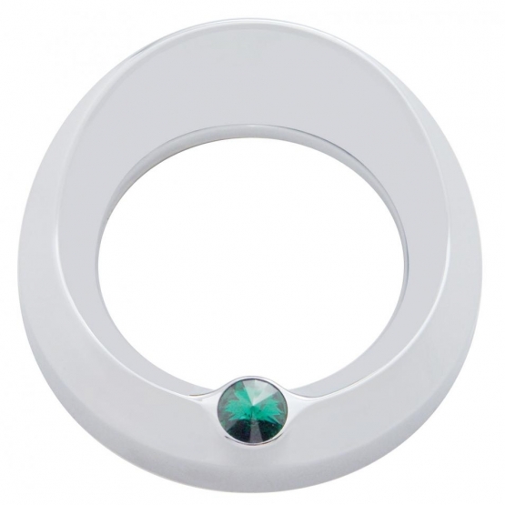 Signature Series Gauge Bezel With Visor & Crystal For 3-3/4" DIA Speed/Tachometer Gauge - Green Crys