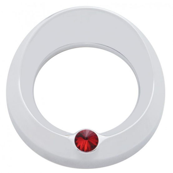Signature Series Gauge Bezel With Visor & Crystal For 3-3/4" DIA Speed/Tachometer Gauge - Red Crysta