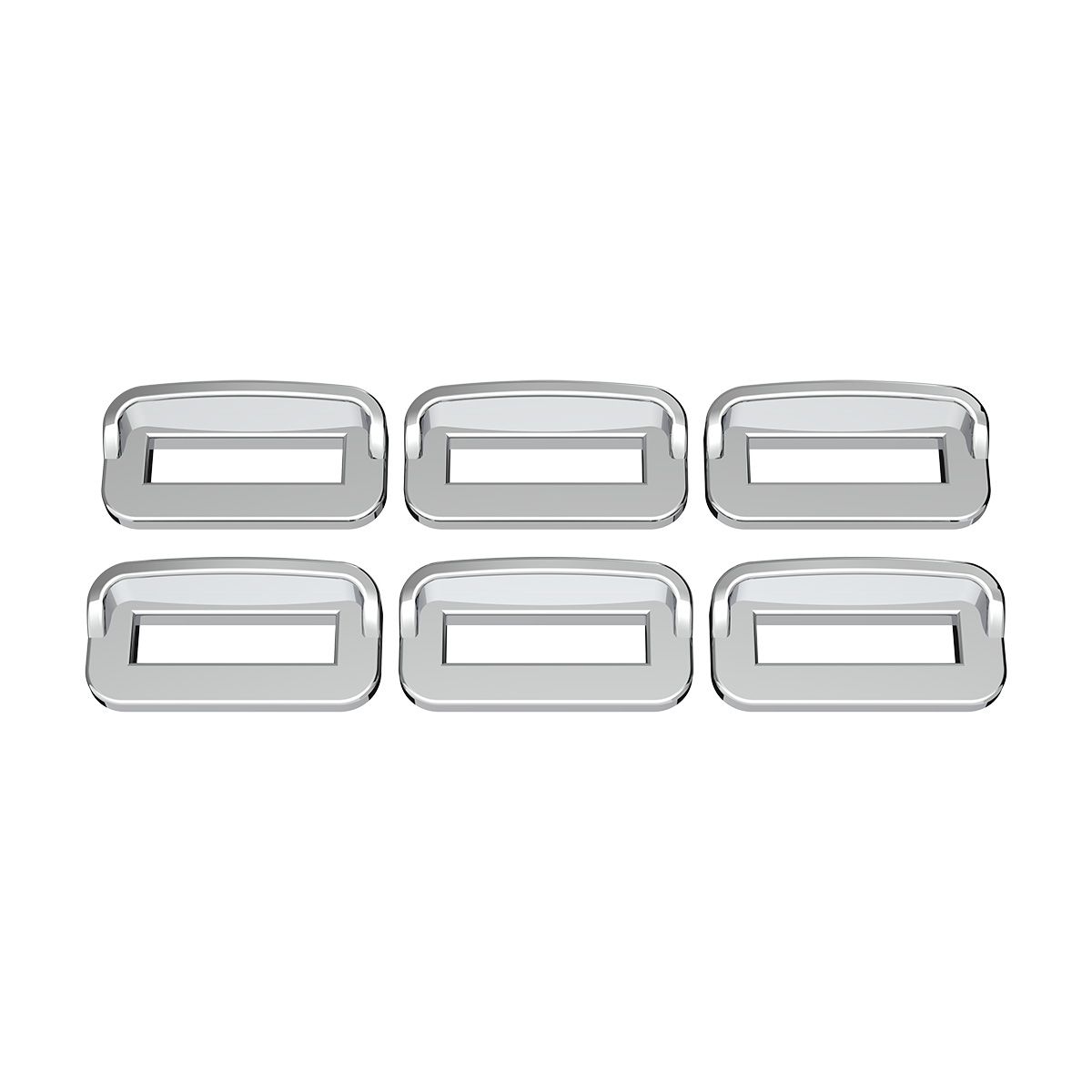 Chrome Plastic Toggle Switch Label Cover With Visor For 2002+ Peterbilt (Card Of 6)