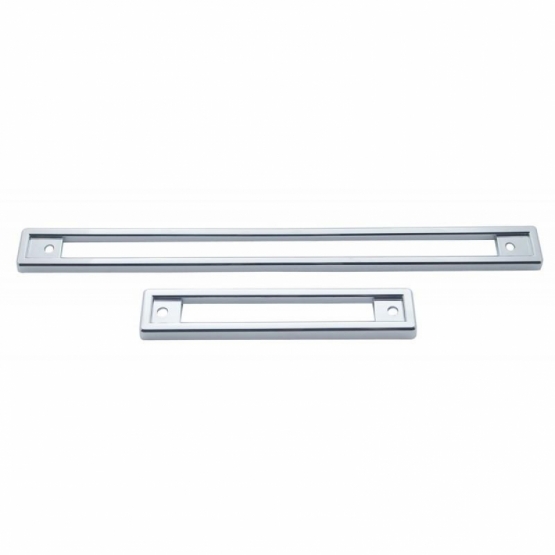 Chrome Plastic Warning Light Panel Bezel 2 Piece Set For 1991-2000 Peterbilt 379/378/377