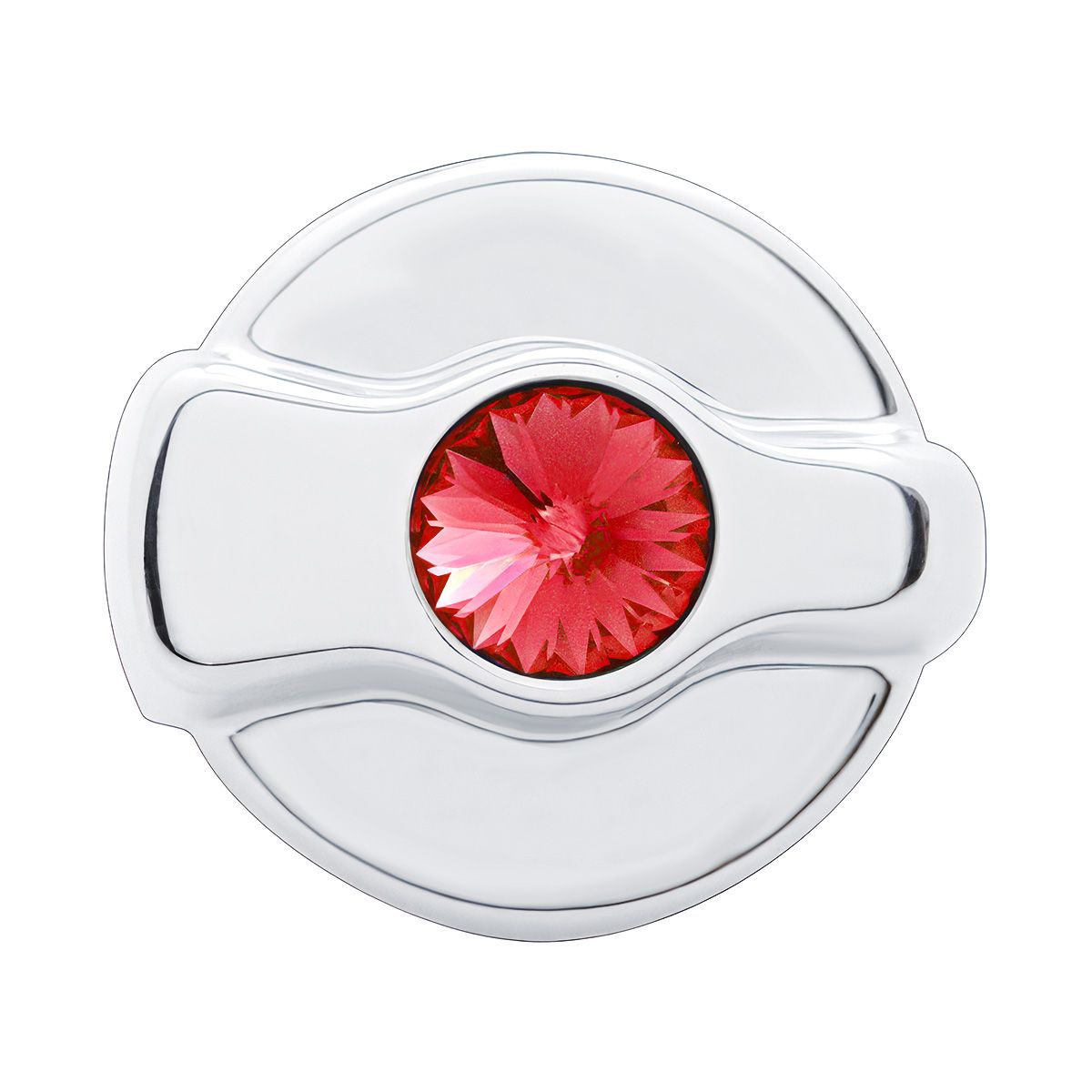 Chrome Plastic A/C Control Knob For 2005 & Older Peterbilt- Red Crystal
