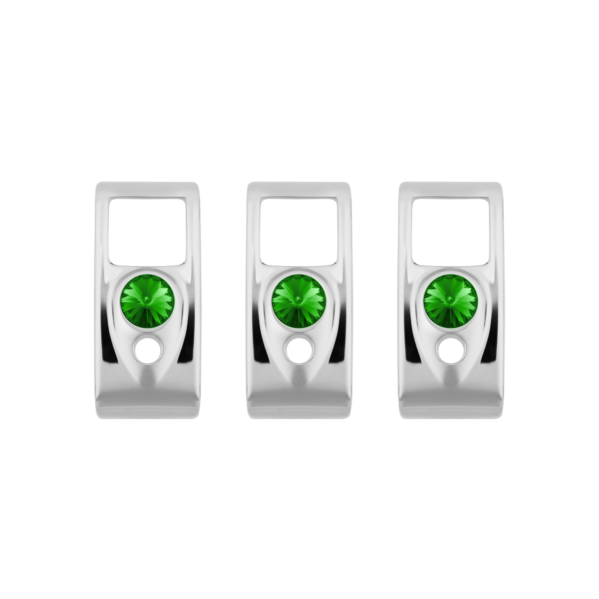Rocker Switch Cover With Green Crystal For 2006+ Kenworth (Card Of 3)
