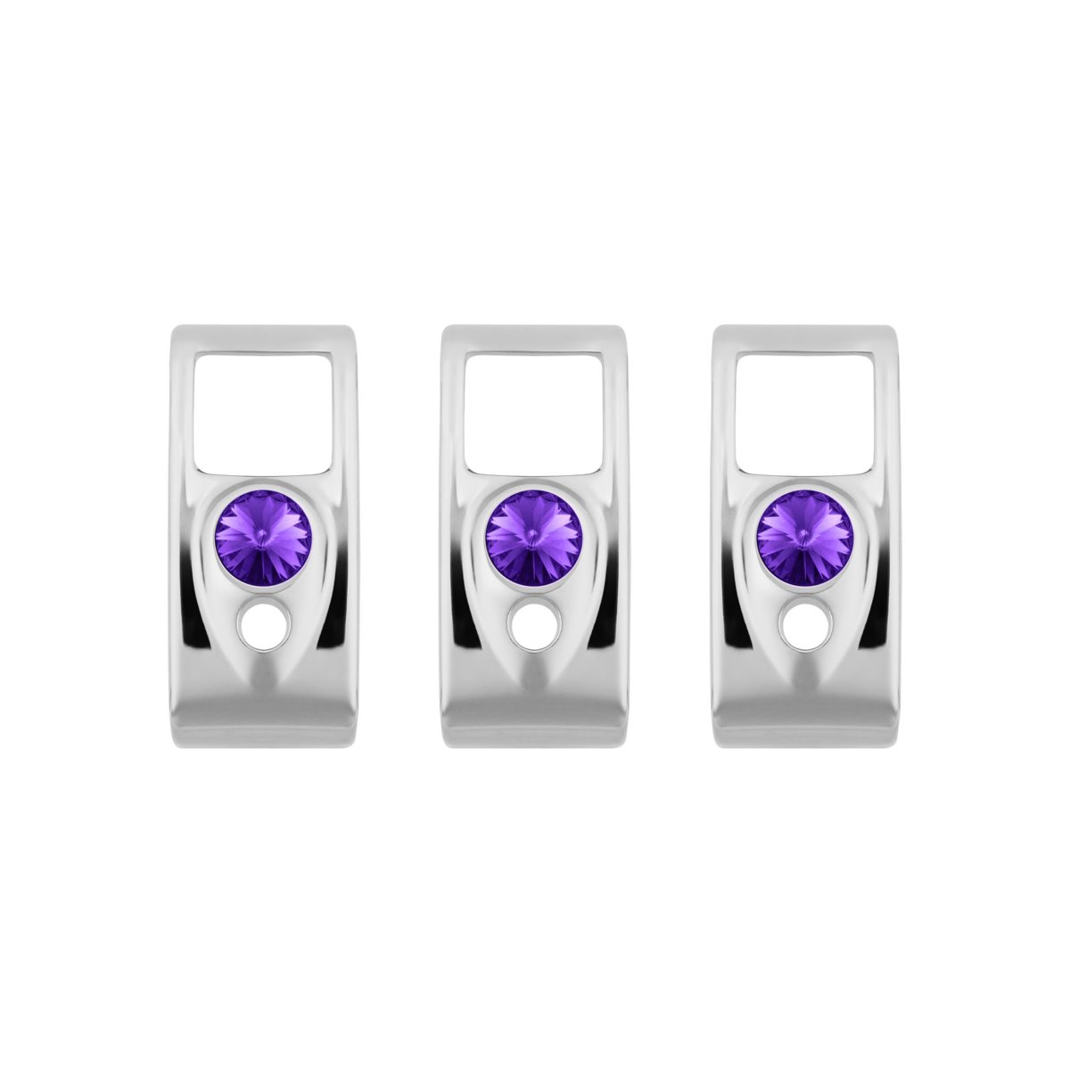 Rocker Switch Cover With Purple Crystal For 2006+ Kenworth (Card Of 3)